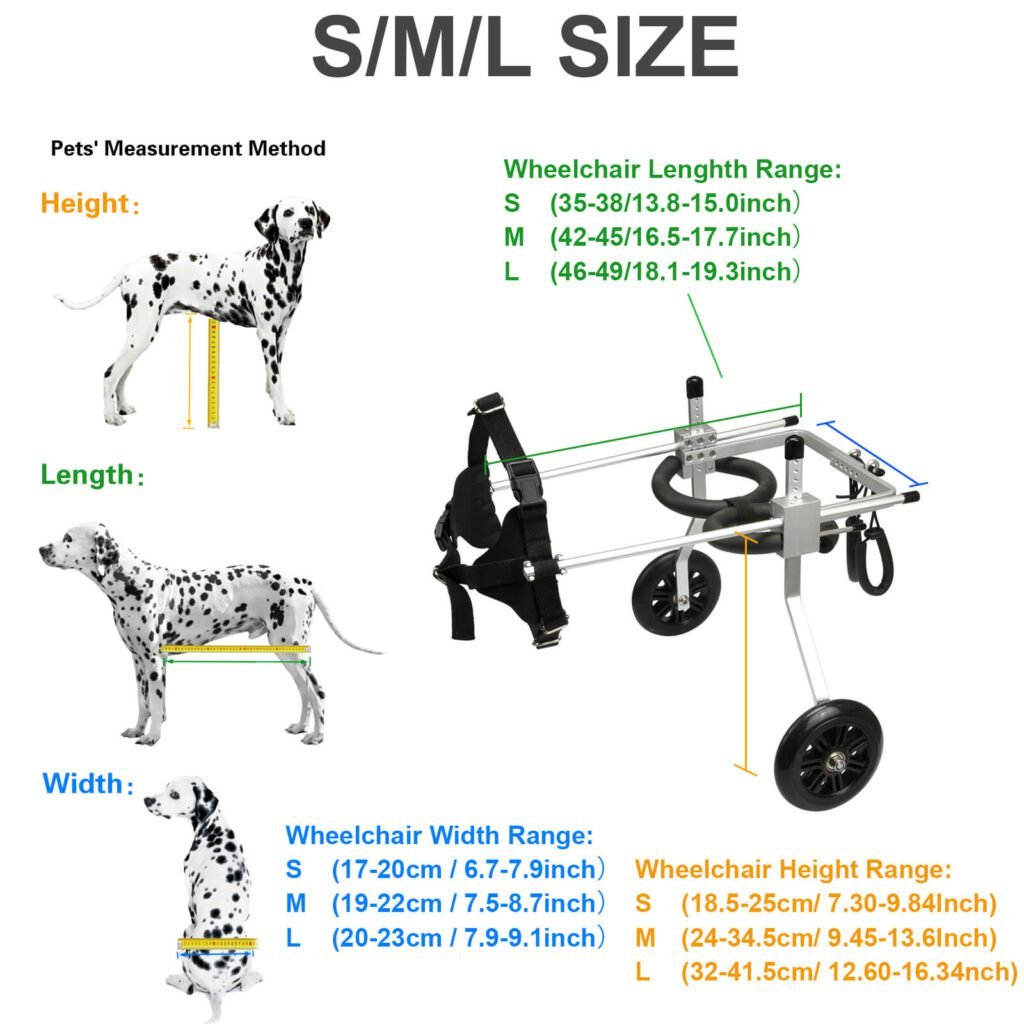 Pet Dog Cat Wheelchair For Handicapped Dog 2 Wheels Stainless Steel Disabled Dog Rehabilitation Wheelchchair