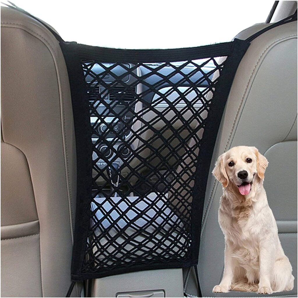 DYKESON Pet Barrier Dog Car Net Barrier with Auto Safety Mesh Organizer Baby Stretchable Storage Bag Universal for Cars